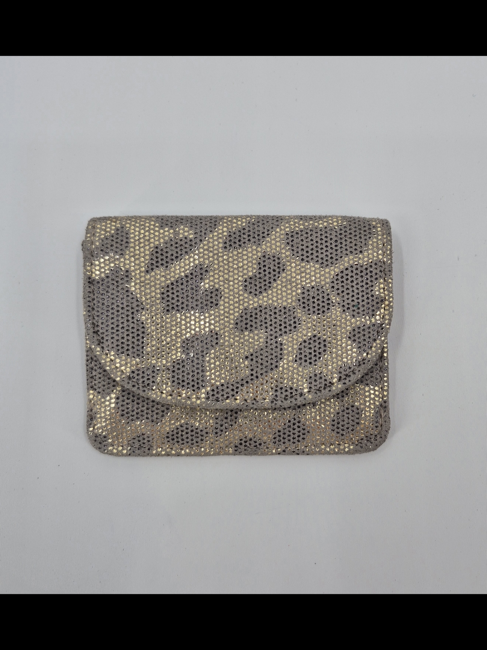 LOFT Grey Gold Pouch Animal Print Travel ID Organizer Wallet Casual Pocket